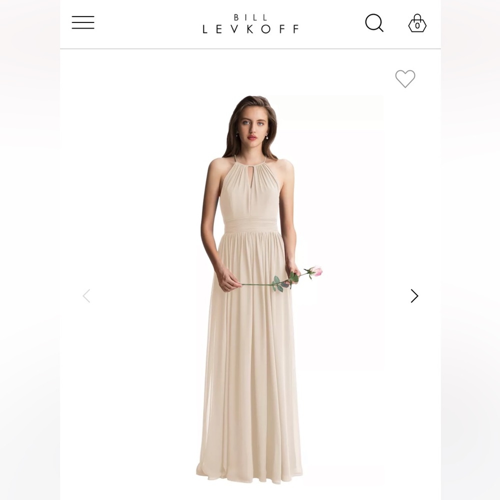 Bill Levkoff Cashmere Chiffon Keyhole A-line Bridesmaid Dress